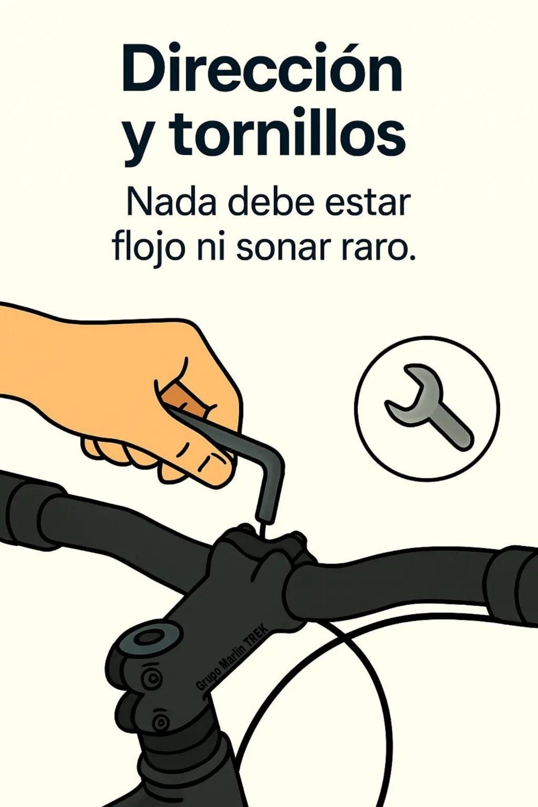 Revisión de manillar en caricatura