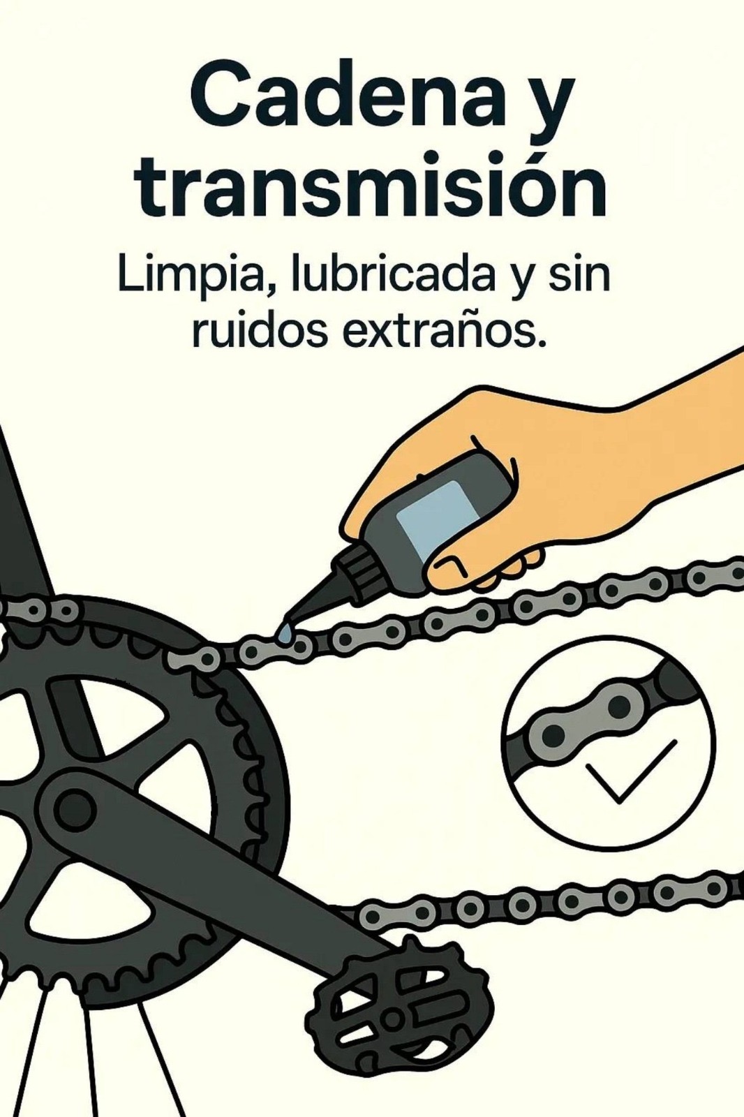Revisión de cadena en caricatura