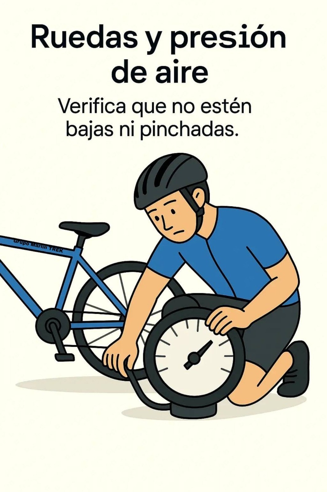 Revisión de ruedas en caricatura
